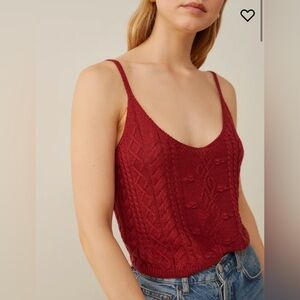 Reformation Janina Novelty Sweater Tank Eutruscan Red - Size S